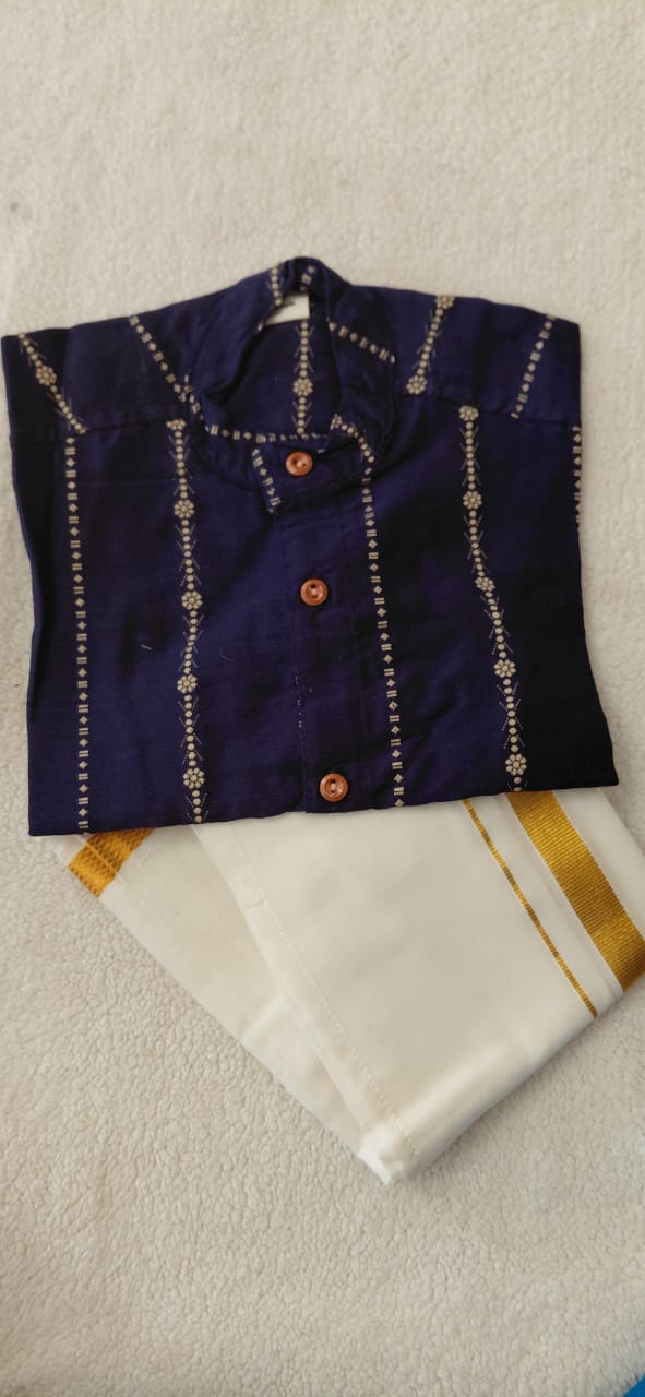 Blue Raw Silk Shirt
