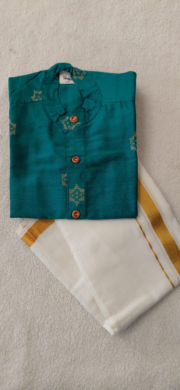 Mehendi green silk shirt