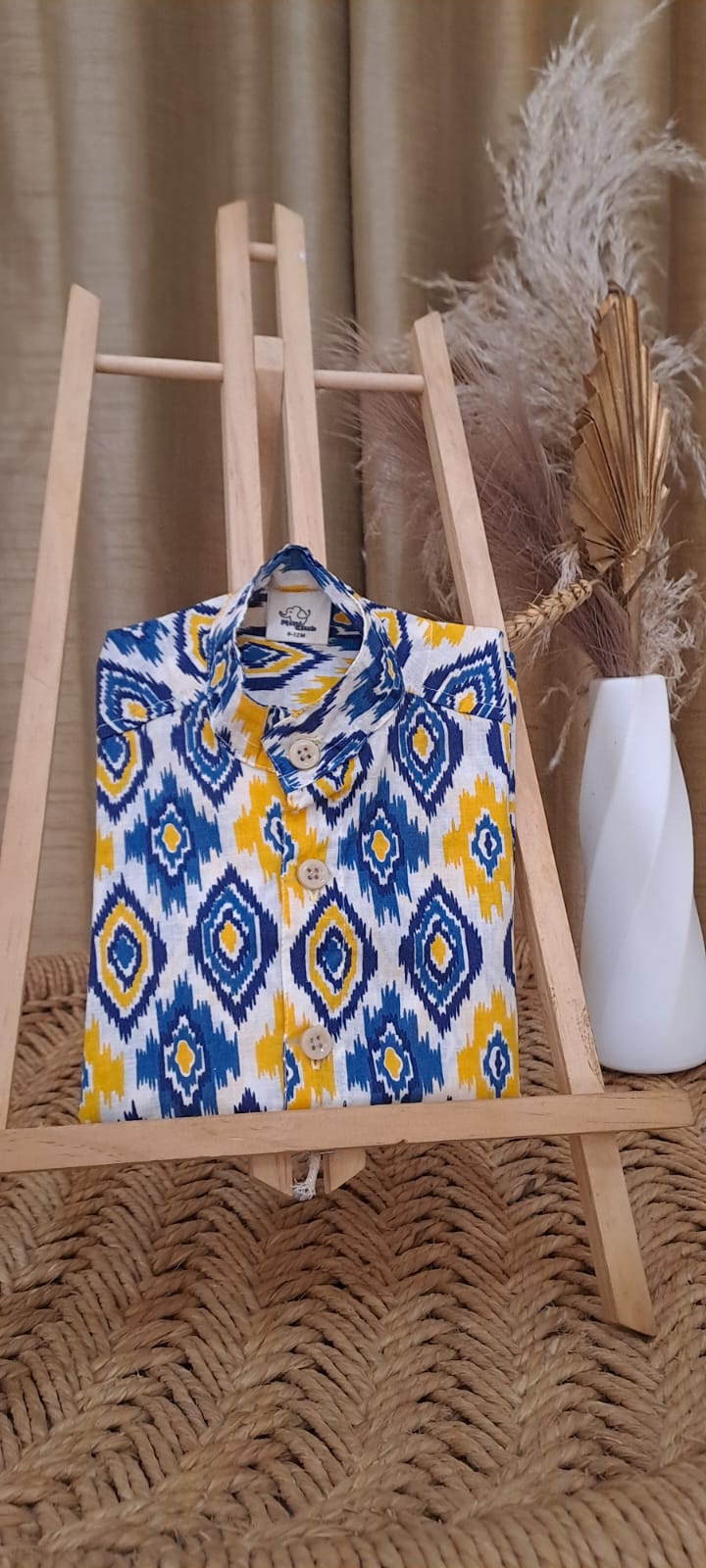 Ikkat Blue and Yellow Shirt