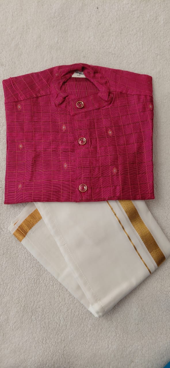 Pink Chanderi Silk Shirt